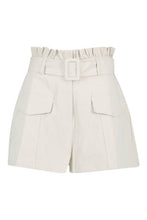 Load image into Gallery viewer, Contrast Stitch Belted Paperbag Waist Short
