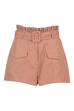 Load image into Gallery viewer, Contrast Stitch Belted Paperbag Waist Short
