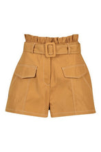 Load image into Gallery viewer, Contrast Stitch Belted Paperbag Waist Short
