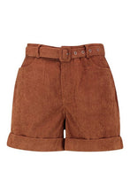 Load image into Gallery viewer, Chunky Cord Belted Turn Up Shorts
