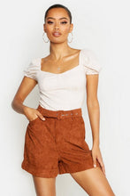 Load image into Gallery viewer, Chunky Cord Belted Turn Up Shorts
