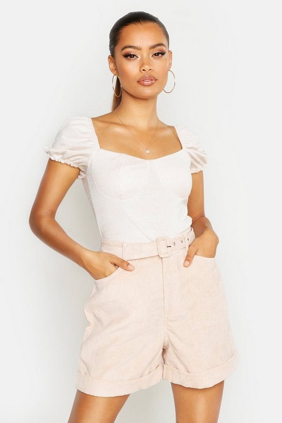 Chunky Cord Belted Turn Up Shorts