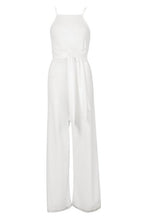 Load image into Gallery viewer, Rib Mesh Mix Tie Front Jumpsuit

