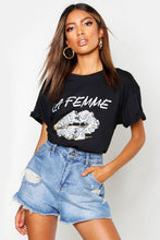 Load image into Gallery viewer, Snake Lips Foil Print T-Shirt
