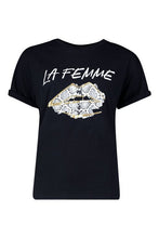 Load image into Gallery viewer, Snake Lips Foil Print T-Shirt
