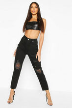 Load image into Gallery viewer, High Rise Distressed Boyfriend Jean

