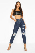 Load image into Gallery viewer, High Rise Distressed Boyfriend Jean
