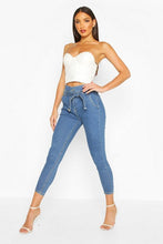 Load image into Gallery viewer, High Rise Tie Waist Skinny Jean
