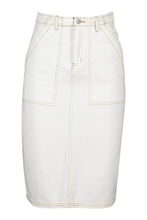 Load image into Gallery viewer, Utility Contrast Stitch Denim Midi Skirt
