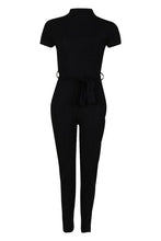 Load image into Gallery viewer, Grown On Neck Belted Jumpsuit
