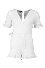 Load image into Gallery viewer, Broderie Anglais Wrap Playsuit
