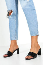 Load image into Gallery viewer, Low Flat Heel Croc Mules
