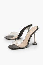 Load image into Gallery viewer, Interest Heel Peeptoe Clear Mules
