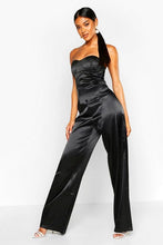 Load image into Gallery viewer, Satin Bandeau Wide Leg Jumpsuit
