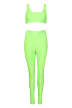 Load image into Gallery viewer, Fit Neon Crop Top &amp; Legging Set
