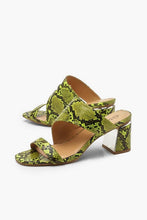 Load image into Gallery viewer, Lime Snake Double Strap Mules

