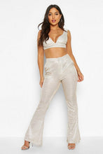 Load image into Gallery viewer, Metalic Wide Leg Trouser
