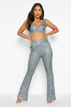 Load image into Gallery viewer, Metalic Wide Leg Trouser
