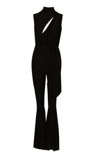 Load image into Gallery viewer, Slinky Cut Out Flare Leg Ruched Jumpsuit
