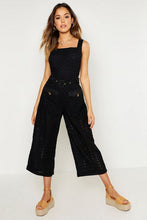 Load image into Gallery viewer, Broderie Buckle Belted Pinafore Jumpsuit
