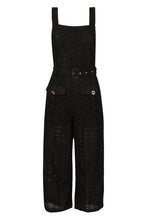 Load image into Gallery viewer, Broderie Buckle Belted Pinafore Jumpsuit
