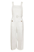 Load image into Gallery viewer, Broderie Buckle Belted Pinafore Jumpsuit
