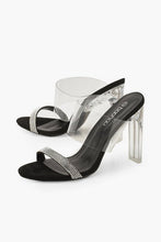 Load image into Gallery viewer, Embellished Clear Heel Mules
