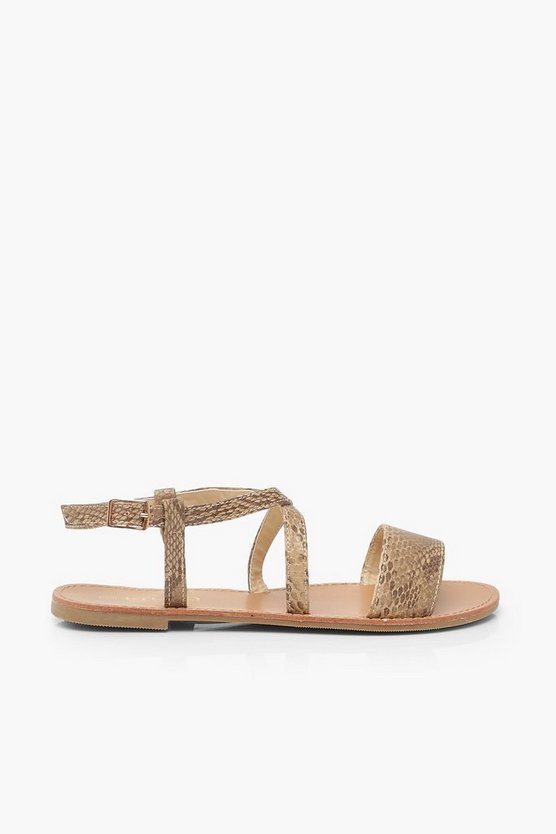 Wide Fit Snake Flat Sandals