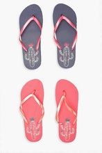 Load image into Gallery viewer, Cactus Print 2 Pack Flip Flops
