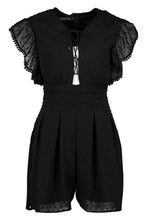 Load image into Gallery viewer, Dobby Spot Mesh Lace Up Playsuit
