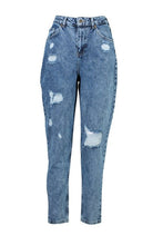 Load image into Gallery viewer, Acid Wash High Waisted Distressed Mom Jean
