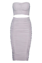 Load image into Gallery viewer, Slinky Ruched Bardot Top - Midi Skirt Co-Ord
