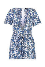 Load image into Gallery viewer, Plunge Front Porcelain Print Playsuit
