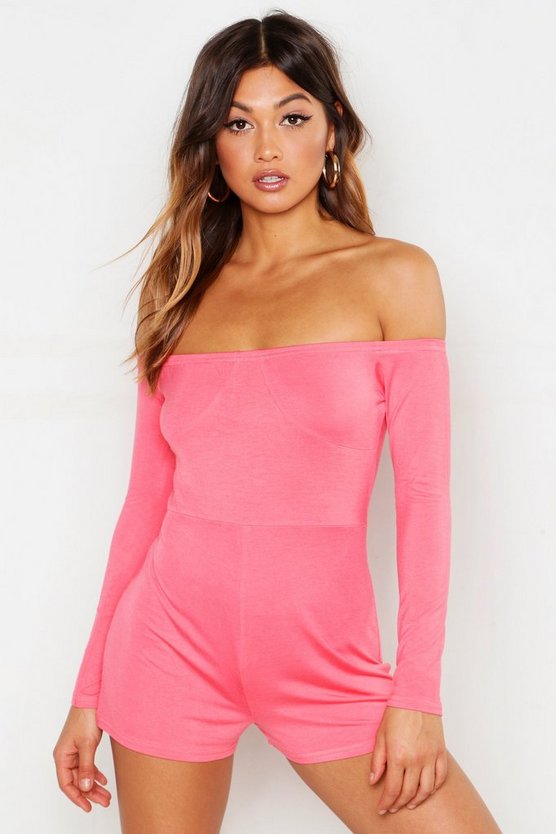 Bardot Cup Detail Playsuit
