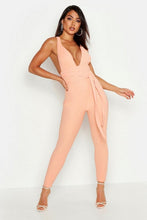 Load image into Gallery viewer, Halterneck Tie Front Jumpsuit
