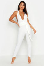 Load image into Gallery viewer, Halterneck Tie Front Jumpsuit
