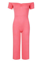 Load image into Gallery viewer, Ruched Bardot Wide Leg Jumpsuit
