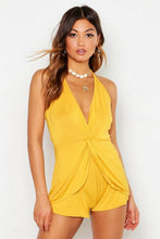 Load image into Gallery viewer, Drape Front Halter Neck Playsuit
