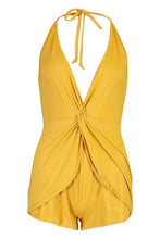 Load image into Gallery viewer, Drape Front Halter Neck Playsuit
