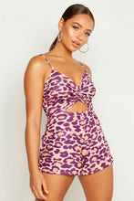 Load image into Gallery viewer, Knot Front Leopard Print Playsuit
