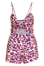 Load image into Gallery viewer, Knot Front Leopard Print Playsuit

