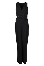 Load image into Gallery viewer, Self Belt V Neck Wide Leg Jumpsuit
