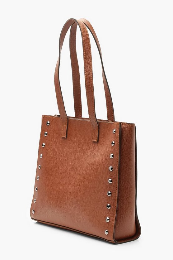 Structured Stud Tote Day Bag