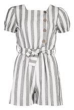 Load image into Gallery viewer, Button Front Linen Stripe Playsuit
