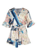 Load image into Gallery viewer, Ruffle Detail Satin Chain Print Playsuit
