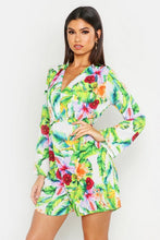 Load image into Gallery viewer, Tropical Palm Knot Front Playsuit

