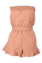 Load image into Gallery viewer, Ruffle Hem Tie Waist Linen Look Playsuit
