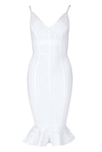 Load image into Gallery viewer, Contour Bandage Frill Hem Midi Dress
