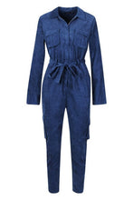 Load image into Gallery viewer, Utility Tie Waist Pocket Boilersuit
