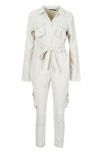 Load image into Gallery viewer, Utility Tie Waist Pocket Boilersuit
